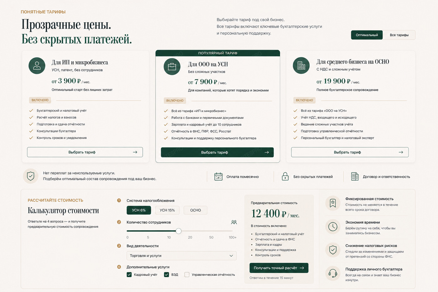 Готовый продающий сайт для бухгалтерских услуг — версия для ПК, экран 7