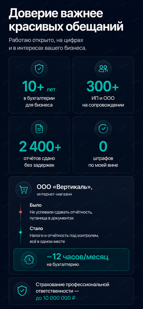 Готовый сайт для удалённого бухгалтера — версия для телефона, экран 8
