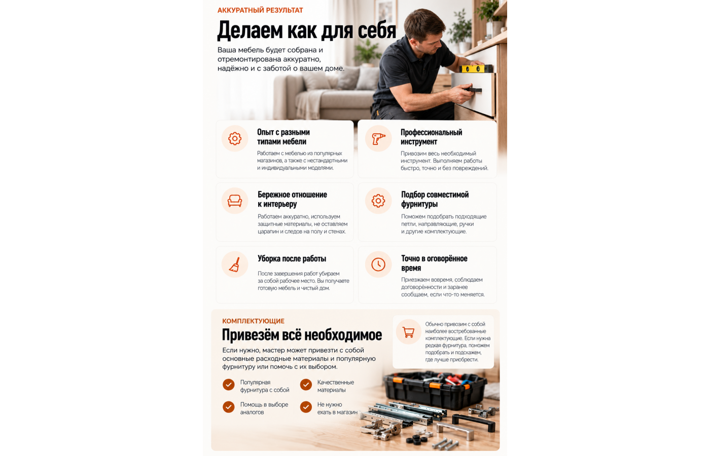 Сборка и ремонт мебели — версия для телефона, экран 7