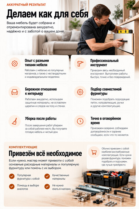 Готовый сайт по сборке и ремонту мебели — версия для телефона, экран 7