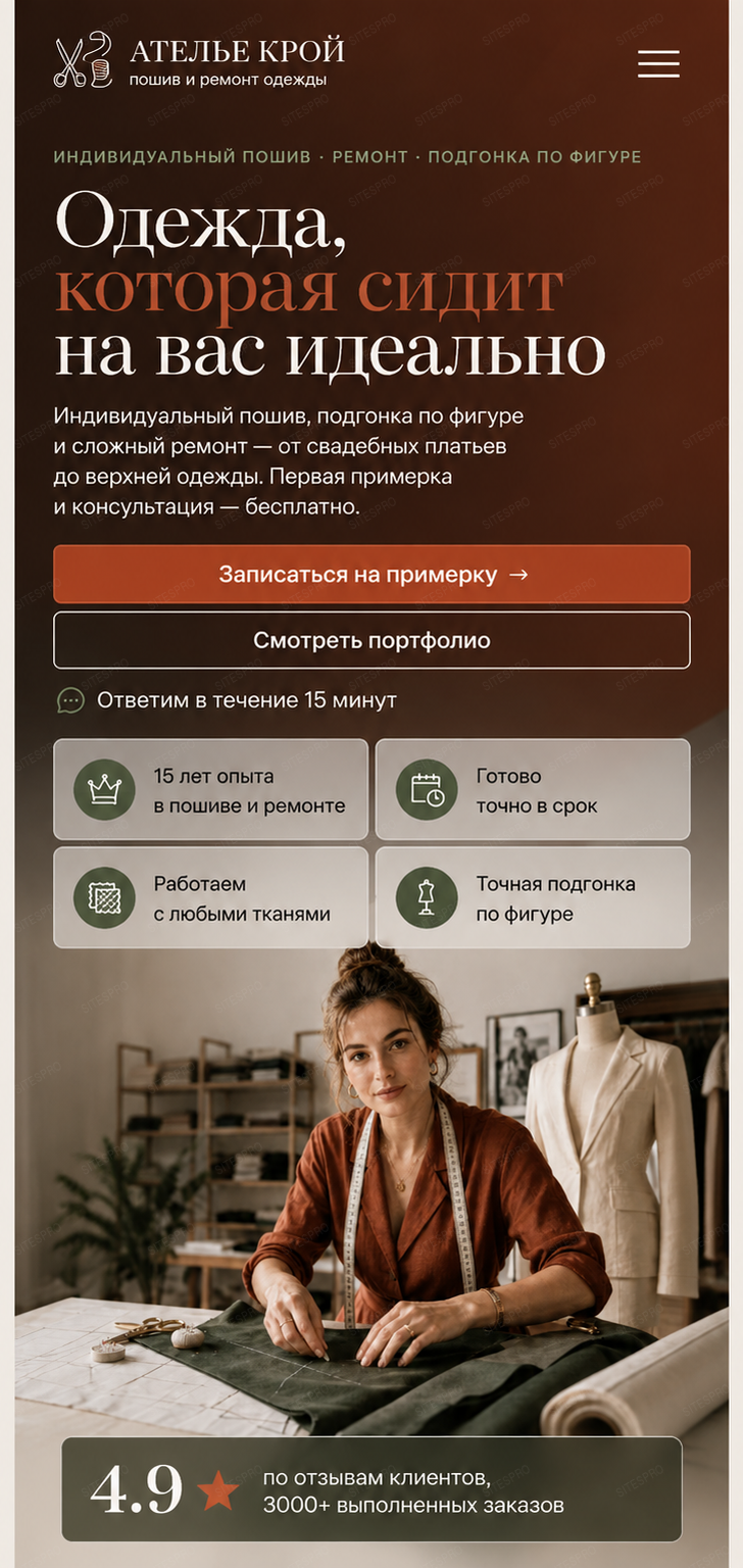 Ателье — версия для телефона, экран 1