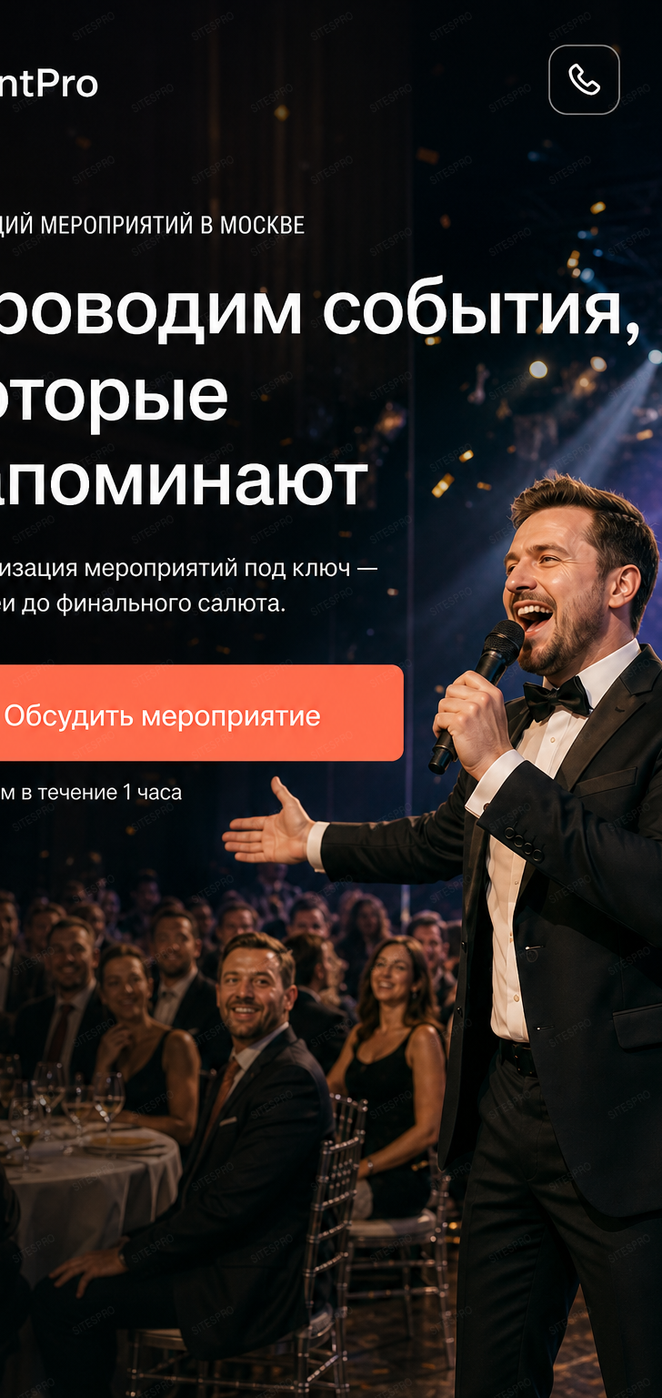 Ведущий мероприятий — версия для телефона, экран 1