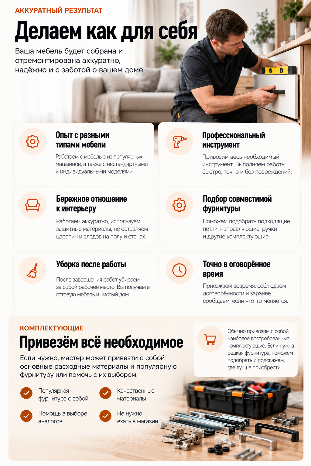 Сборка и ремонт мебели — версия для телефона, экран 7