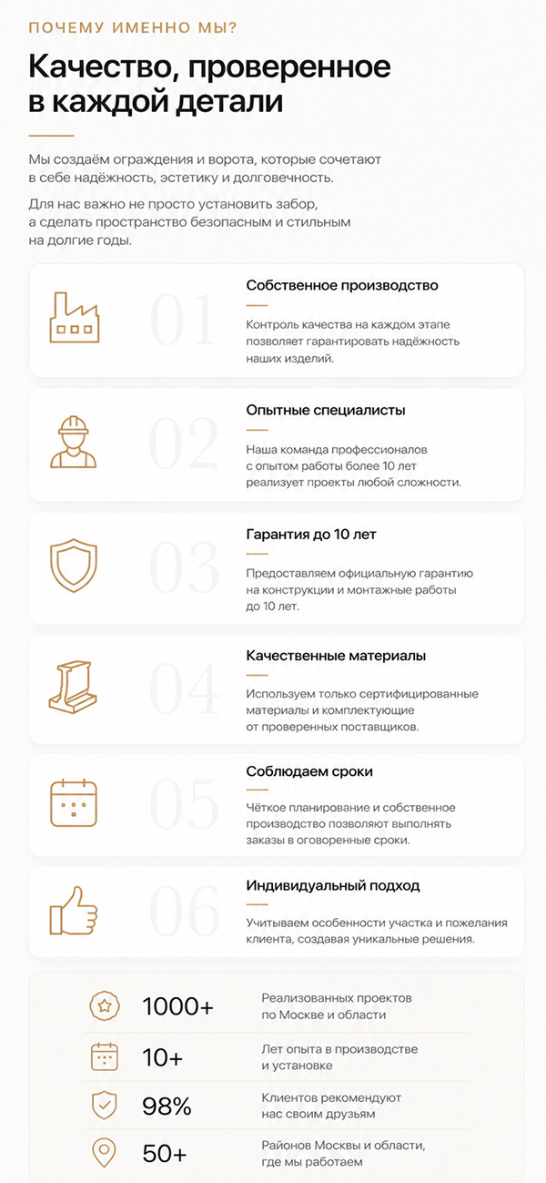 Купить готовый сайт для установки заборов и ворот — версия для телефона, экран 3